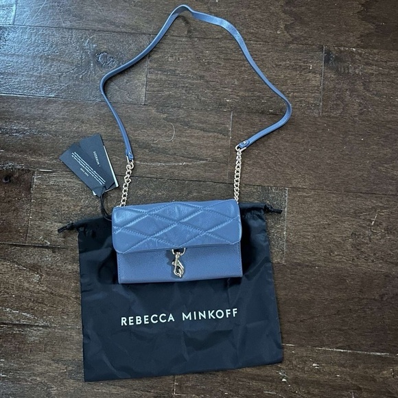 Rebecca Minkoff-Edie Wallet on a Chain crossbody-blue slate-Brand new with tags. - Picture 4 of 12